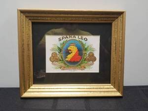 lot 124 image: Framed Spana Leo cigar label - 10by12 - no glass