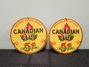 lot 128 image: Vintage Canadian club cigar advertisement pieces