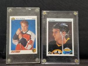 lot 171 image: Selection of 2 Upper Deck Hockey cards 92-Peter Fosberg and 91-Ken Hodge