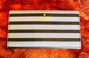 lot 22 image: Kate Spade - Violet and Black Striped Wallet