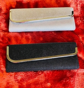 lot 25 image: Lot of 2 - Jessica McClintock Cocktail Evening Bags (black and silver)