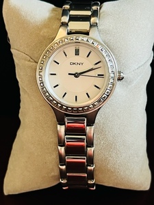 lot 38 image: DKNY Stainless Steel Female Watch - White Face