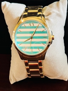 lot 41 image: Armani Exchange AX5233 Female Watch - Aqua Striped