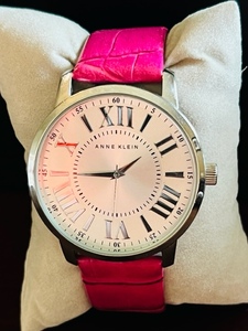 lot 44 image: Anne Klein Female Watch - Pink Genuine Leather Strap