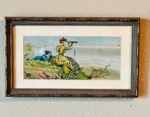 lot 60 image: Framed Antique Post Card 11x 6.5
