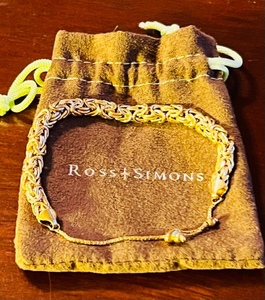 lot 75 image: Vintage Ross Simons 10K Gold Plated over .925 Silver Bracelet AK925 Turkey