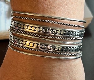 lot 91 image: Silvertone Cuff Bracelet