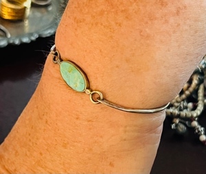 lot 94 image: Silver .925 Turquoise Bracelet
