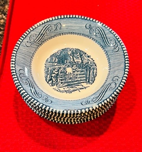 lot 231 image: Set of 6 - Currier & Ives Old Farm Gate 5.5 Fruit Dessert Bowl