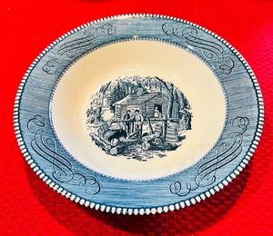 lot 232 image: Currier & Ives Maple Sugaring 9 Serving Bowl