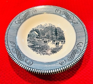 lot 233 image: Set of 2 - Currier & Ives Early Winter 8.5 Soup Bowl