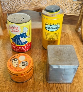 lot 239 image: Vintage Lipton Tea - Murrays Pomade - Old Dutch Cleanser - Dr Schultz Foot Powder