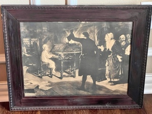 lot 251 image: Vintage Mozart as a Child Framed Print