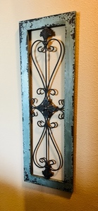 lot 265 image: Rought Iron Framed Hanging Decor