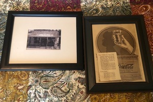 lot 276 image: Framed Original Coca-Cola Add - Photo of Store with Coca-Cola Sign