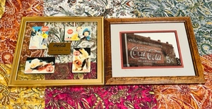 lot 314 image: Coca Cola Framed Calling Cards & Coca Cola Framed Advertisement
