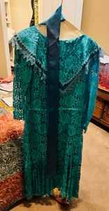 lot 328 image: Teal Elegant Lace Dress