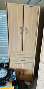 lot 350 image: Tall Wooden Storage Shelves- Contents Not Included 96 H x 29.5 W x 14 D