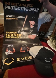 lot 367 image: Evo Shield Hat & Poster Autographed By Gordan Beckham- White Sox
