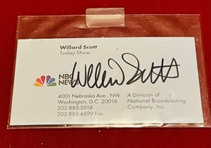 lot 369 image: NBCs Today Show Willard Scott Autographed Business Card