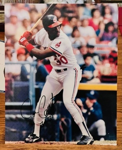 lot 371 image: Joe Carter Autographed Photo- Cleveland Indians