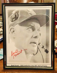 lot 380 image: Framed HOF Minnesota Vikings Head Coach Bud Grant Autographed Photo