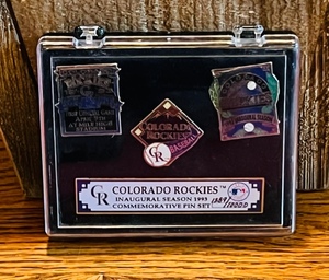 lot 395 image: 1993 Colorado Rockies Inaugural Season Commemorative Pin Set
