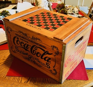 lot 401 image: Wooden Coca-Cola Crate Checker Box With Checkers