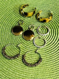 lot 421 image: Four Pairs of Fashion Hoop Earrings