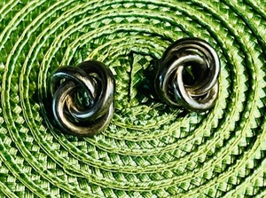 lot 423 image: .925 Sterling Silver Knotted Band Earrings