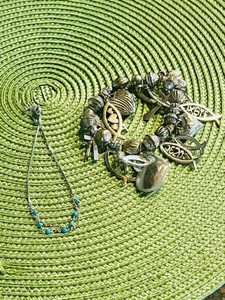 lot 435 image: Christian Charm Bracelet & Dainty Turquoise Bracelet