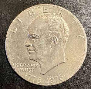 lot 2 image: 1776-1976 President Eisenhower Apollo 1 Moon Landing Dollar USA Coin