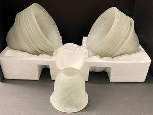 lot 140 image: 14 Frosted Glass Shades for Chandelier