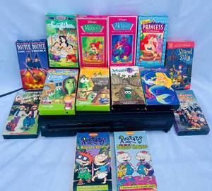 lot 210 image: Mitsubishi HQ VHS Player w14 Childrens VHS