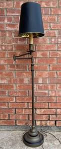 lot 179 image: Vintage Floor Lamp with Black Shade Extends 18 and 54H