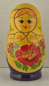 lot 14 image: Russian Matryoshka Hand Painted Nesting Dolls