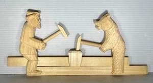 lot 15 image: Russian Toy - Man & Bear Chopping Wood