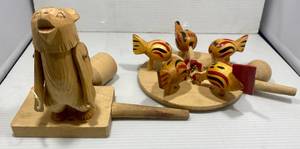 lot 24 image: Russian Hand Crafted wooden Toys (2)