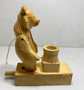 lot 29 image: Vintage Russian Hand Carved Wooden moving Toy