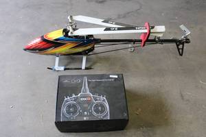 lot 3 image: Align Trex 600E Pro DFC Model Helicopter 3D and DX9 Controller