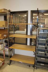 lot 219 image: 4-Shelf Unit with Decorative Cast Iron Ends 3Ft. X 18 x 66