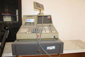 lot 303 image: Sharp Cash Register ER-3231 and Drawer with Key