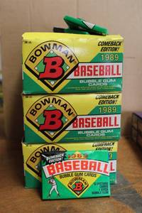 lot 334 image: Baseball Cards Bowman Bubble Gum Cards 1989 - 3 Boxes