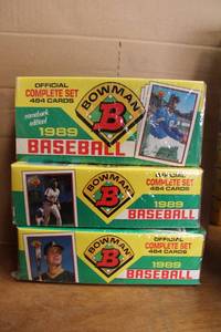 lot 337 image: Baseball Cards Bowman Bubble Gum Cards 1989 - 3 Boxes