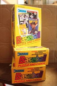 lot 345 image: Baseball Cards Donruss 1989 Puzzle and Cards - 3 Boxes