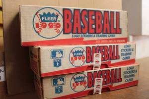 lot 350 image: Baseball Cards Fleer Logo Stickers & Trading Cards 1990 - 3 Boxes