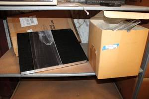 lot 367 image: Display Peg Board and Box of Plastic Brochure Stands