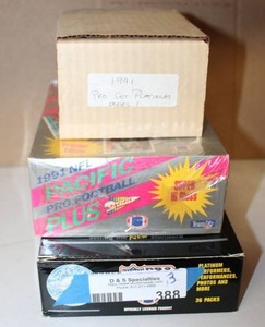 lot 388 image: NFL Trading Cards 1991 Pacific and Platinum - 3 Boxes