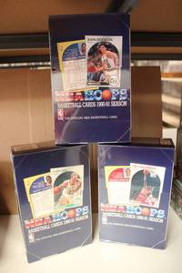 lot 395 image: NBA Basketball Cards 1990-1991 Hoops - 3 Boxes