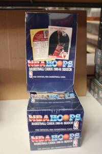 lot 396 image: NBA Basketball Cards 1990-1991 Hoops - 3 Boxes